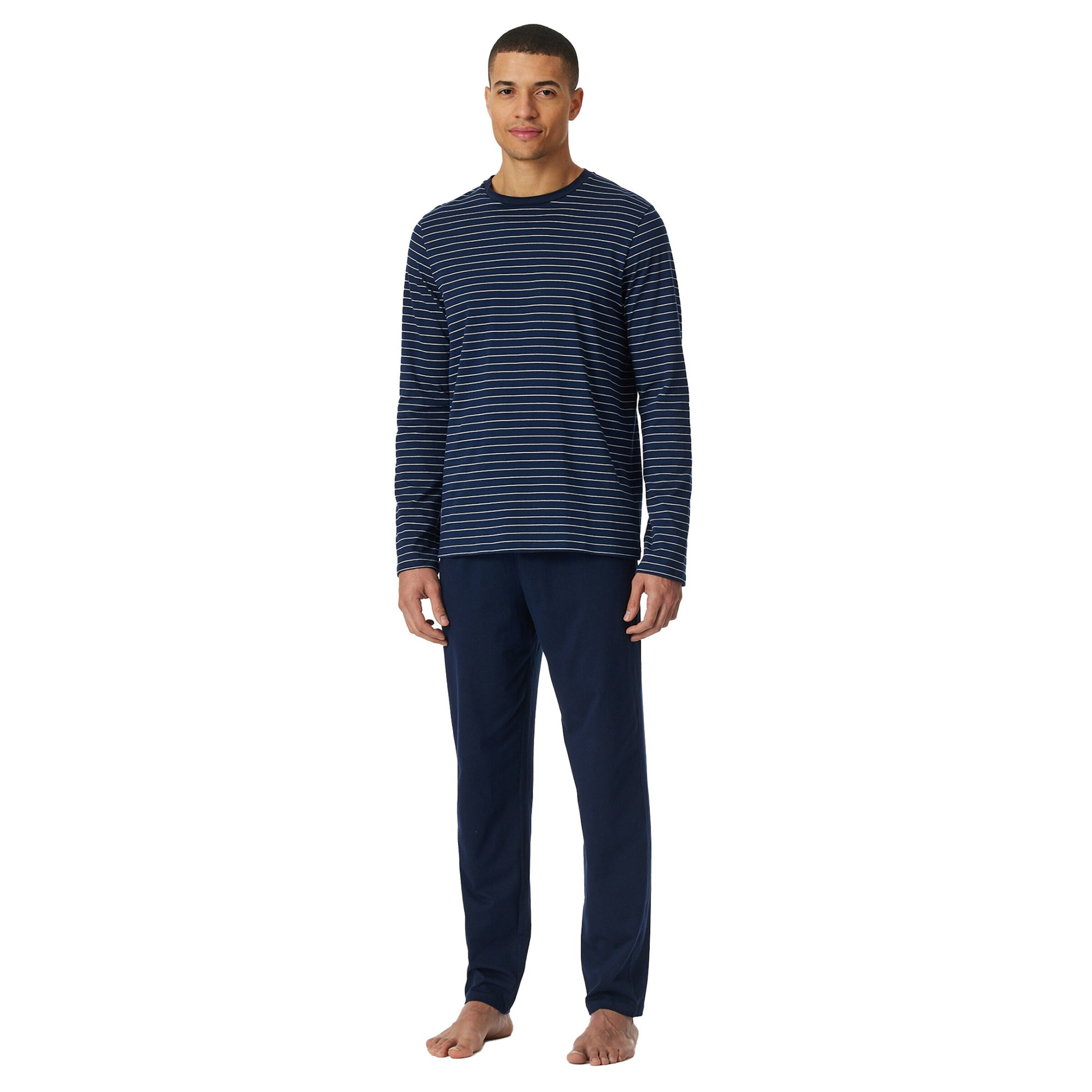 SCHIESSER Pyjamas lang i blå