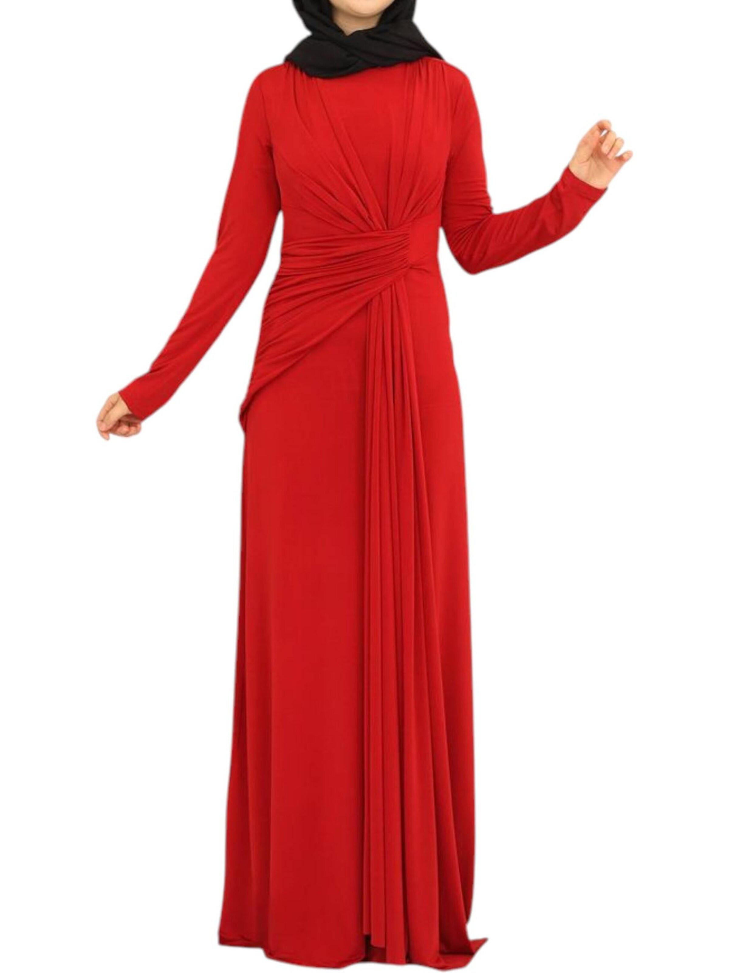 fashionshowcase - Vestido de noche 'FAVORI' en rojo: frente