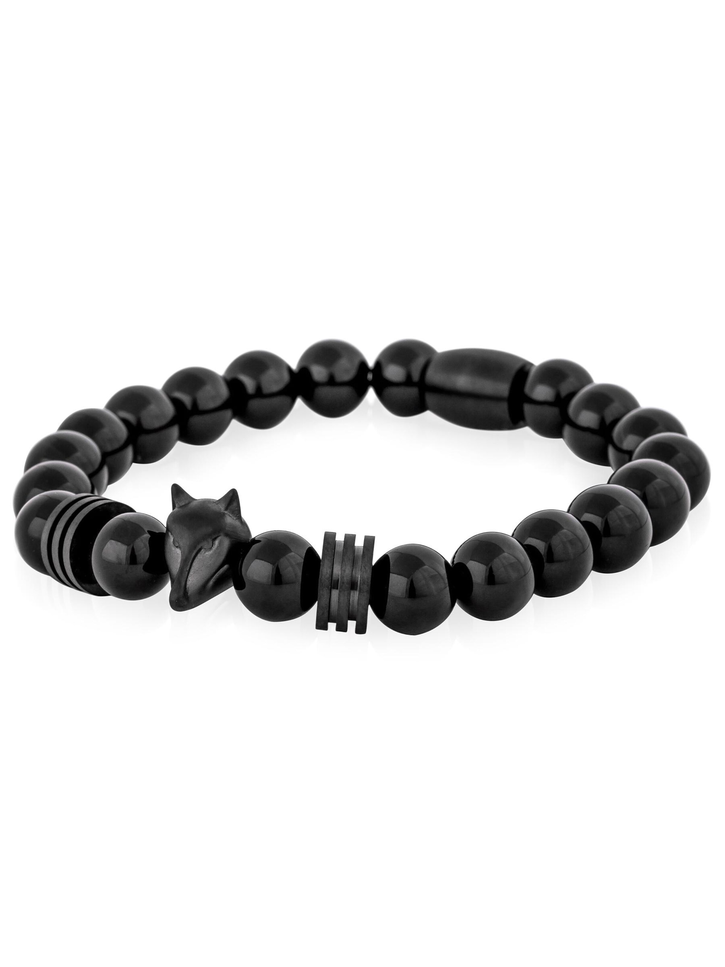 Akitsune Bracelet 'Obsidius' in Black: front