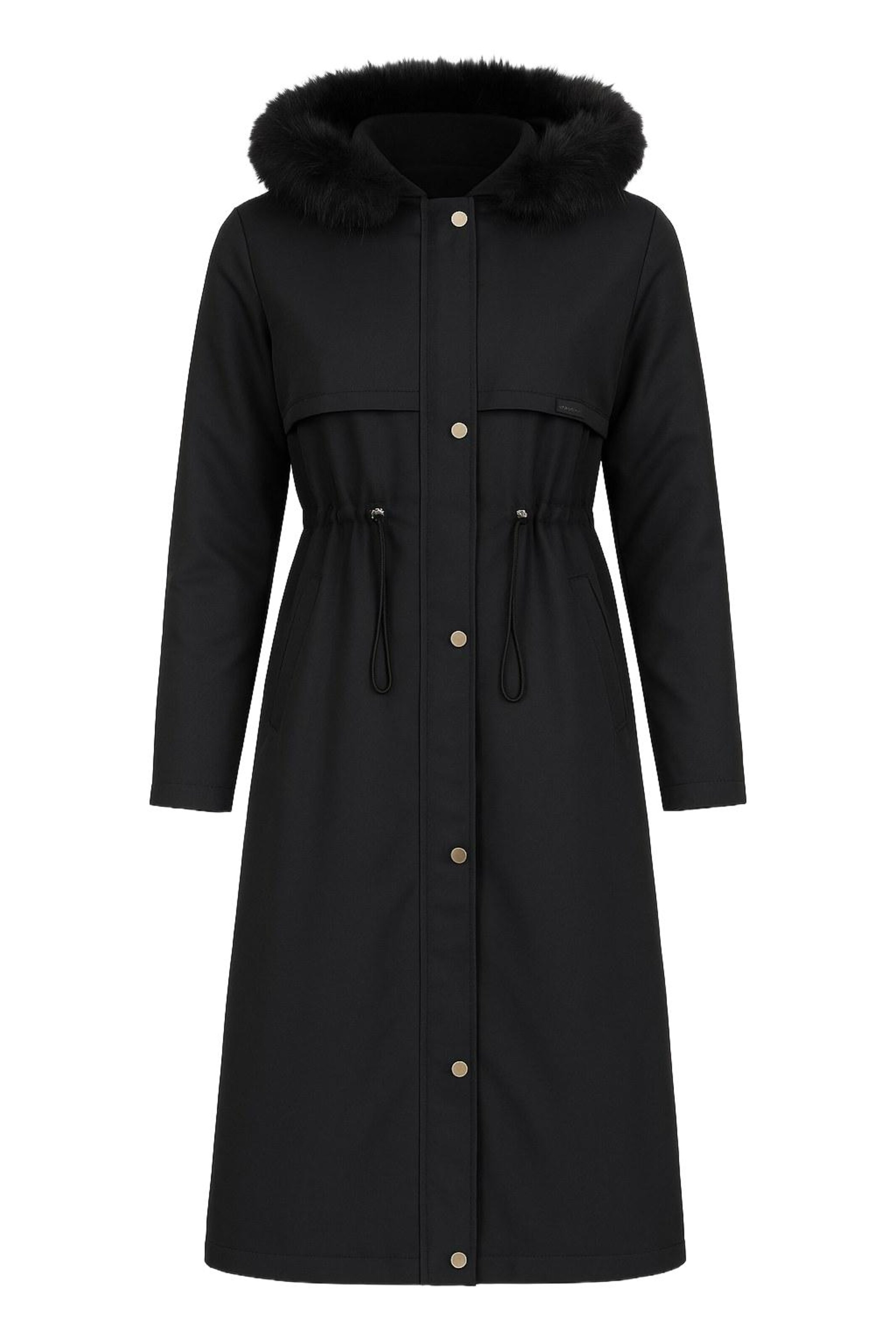 MODAMIHRAM Wintermantel in Zwart: voorkant