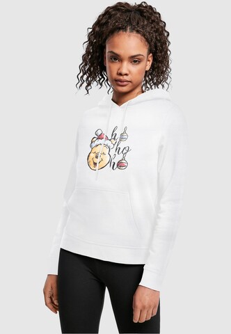 ABSOLUTE CULT Sweatshirt 'Winnie The Pooh - Ho Ho Ho Baubles' in Wit: voorkant
