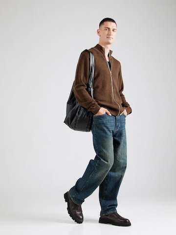 JACK & JONES Knit Cardigan 'JPRBLABUSHWICK' in Brown