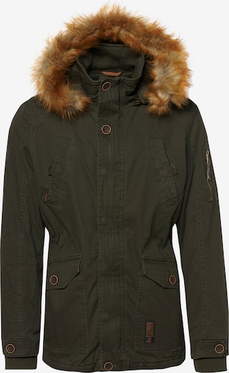 KOROSHI Parka mi-saison en beige / caramel / olive, Vue avec produit