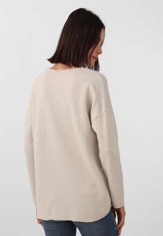 Sweat-shirt Zwillingsherz en beige : derrière