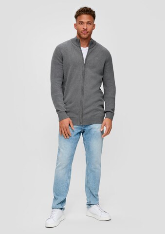 s.Oliver Men Tall Sizes Knit Cardigan in Grey