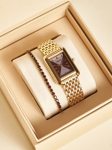 BURKER WatchesAnalogni sat 'Olivia Gold Burgundy' - zlatna boja