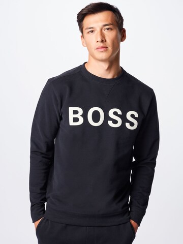 BOSSRegular Fit Sweater majica 'Weefast' - crna boja: prednji dio
