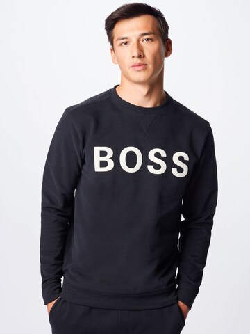 BOSS Orange Regular fit Sweatshirt 'Weefast' in Zwart: voorkant