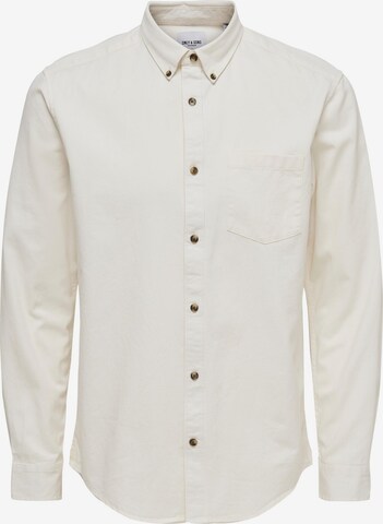 Only & Sons Comfort fit Button Up Shirt 'Bryce' in White: front