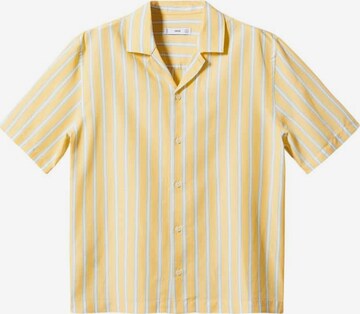 MANGO MAN Button Up Shirt 'Estrenc' in Yellow: front