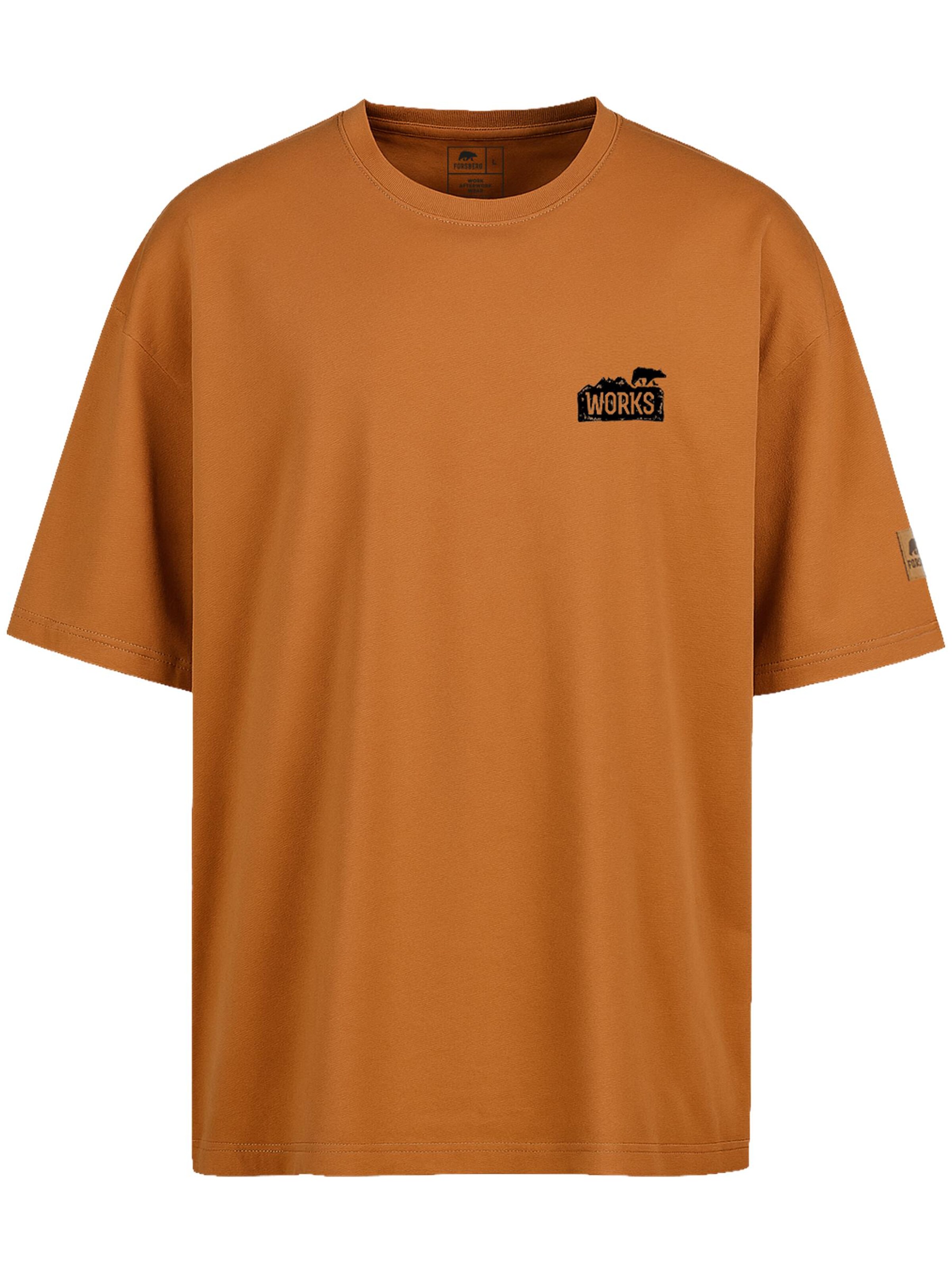 FORSBERG Shirt 'Oversized T-Shirt mit Brustlogo' in Brown: front
