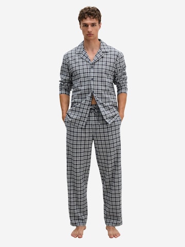 Marc O'Polo Pyjama kort ' Classic ' in Blauw: voorkant
