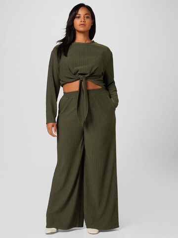 Guido Maria Kretschmer Curvy Wide leg Trousers 'Hetty' in Green