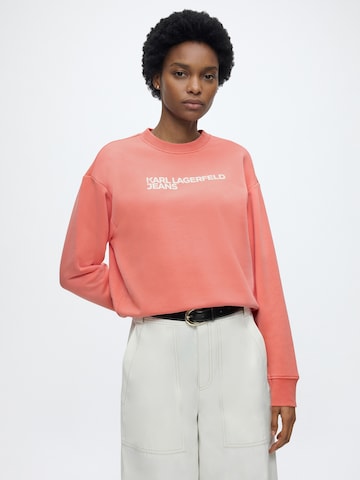 KARL LAGERFELD JEANS Μπλούζα φούτερ 'ESSENTIAL' σε ροζ