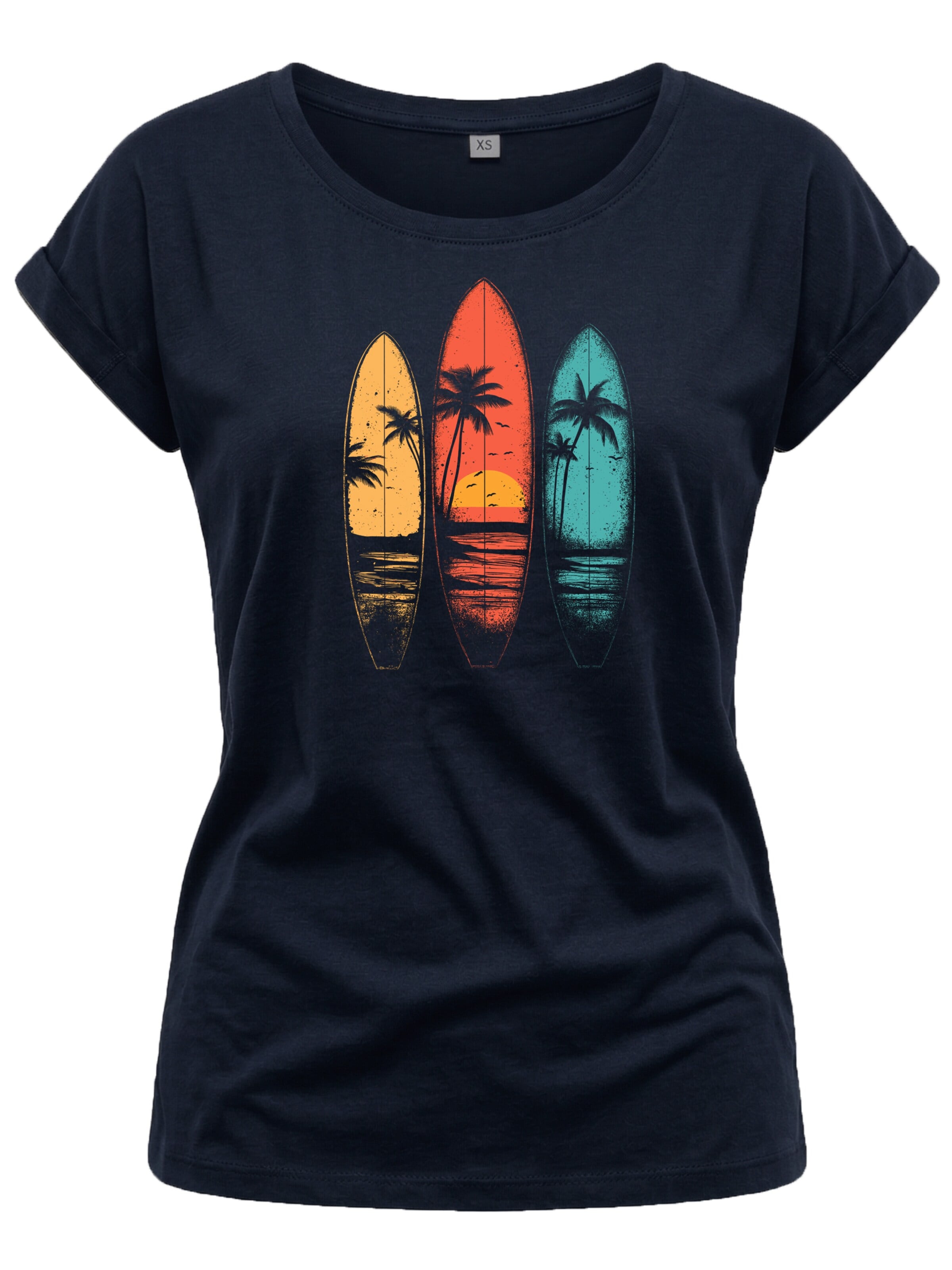 MAKAYA Shirt 'Surfboards' in Blue: front