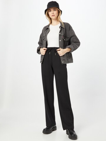 ONLY Slim fit Pleat-Front Pants 'Poptrash' in Black