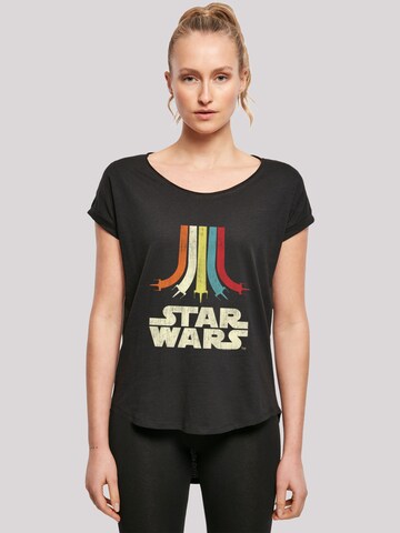 F4NT4STIC Shirt 'Star Wars Retro Rainbow Regenbogen' in Schwarz: predná strana
