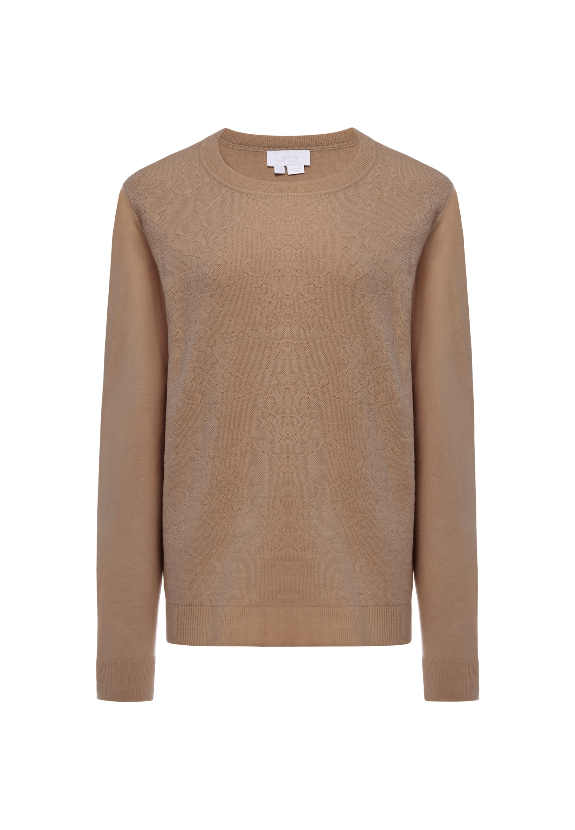 usha WHITE LABEL Sweater 'Minimalistic' in Brown: front