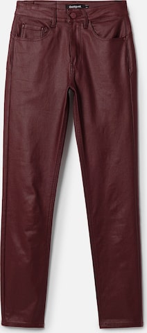 Coupe slim Pantalon Desigual en rouge : devant