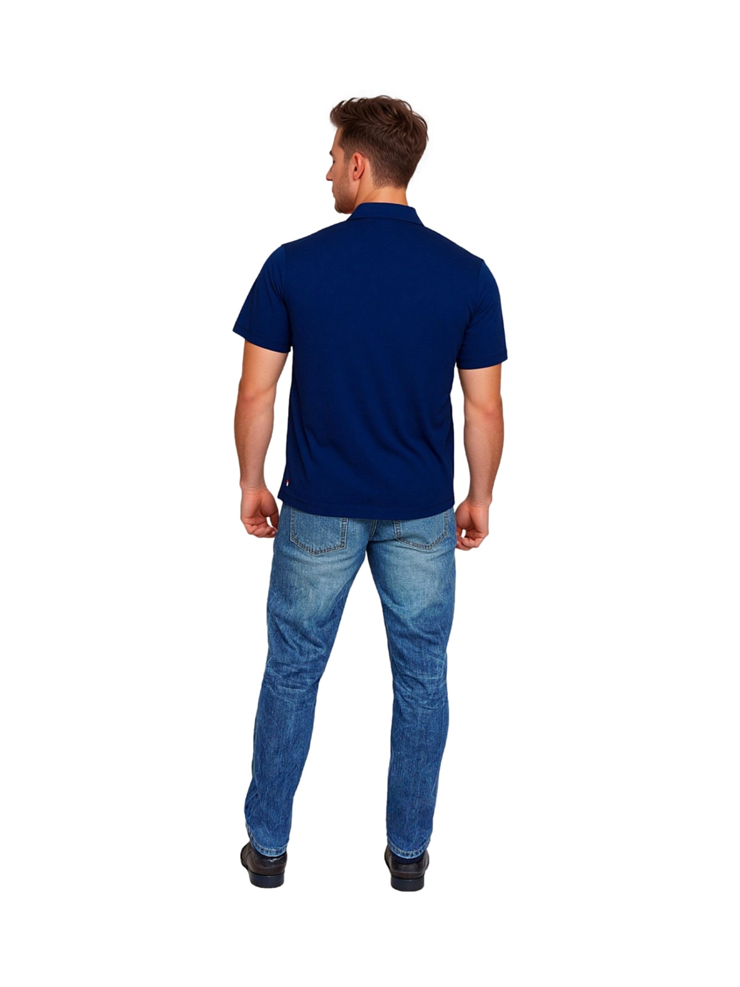 U.S. POLO ASSN. Shirt 'Knopflos' in Blauw