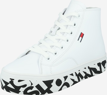 Tommy Jeans - Zapatillas deportivas altas en blanco: frente