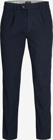 JACK & JONES Tapered Pleat-Front Pants 'Ace Harvey' in Blue: front