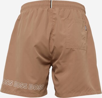 BOSS Board Shorts 'Dolphin' in Beige