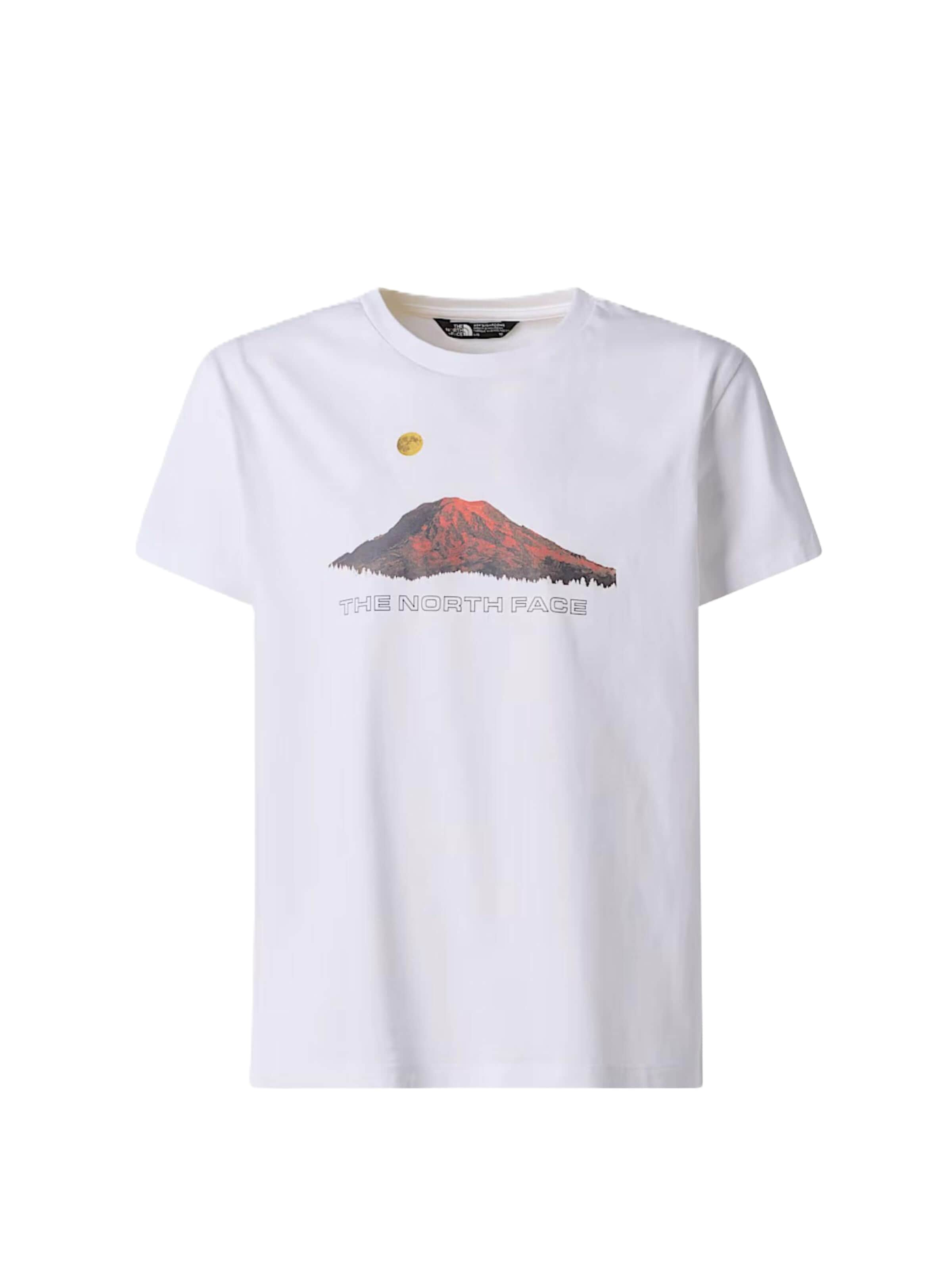 THE NORTH FACE Shirt 'THE NORTH FACE kids B MOUNTAIN NIGHT SS TEE T-SHIRT' in Wit: voorkant