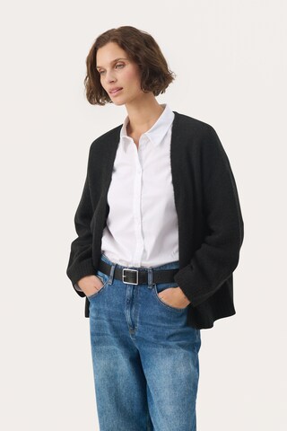 Part Two Gebreid vest 'Rastina' in Zwart: voorkant