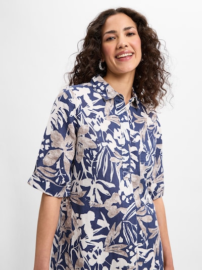 Marie Lund Summer dress in Beige / Dark blue / White, Item view
