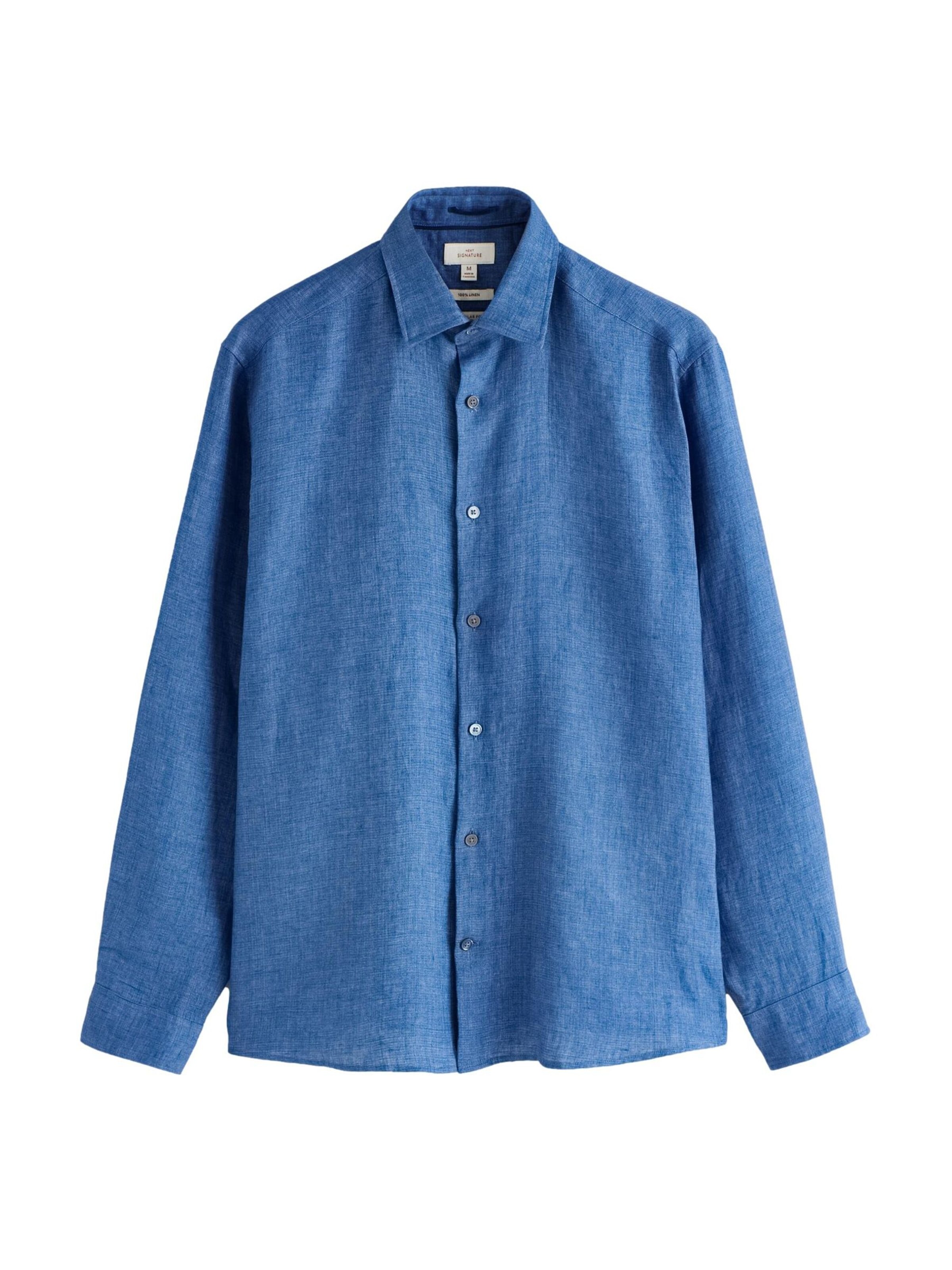 Next Regular fit Button Up Shirt in Blue: front