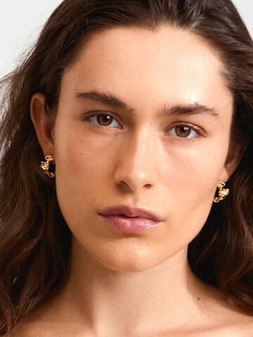 Boucles d'oreilles 'Sunset' Pilgrim en or : devant