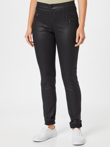 MAC Slimfit Jeans in Zwart: voorkant