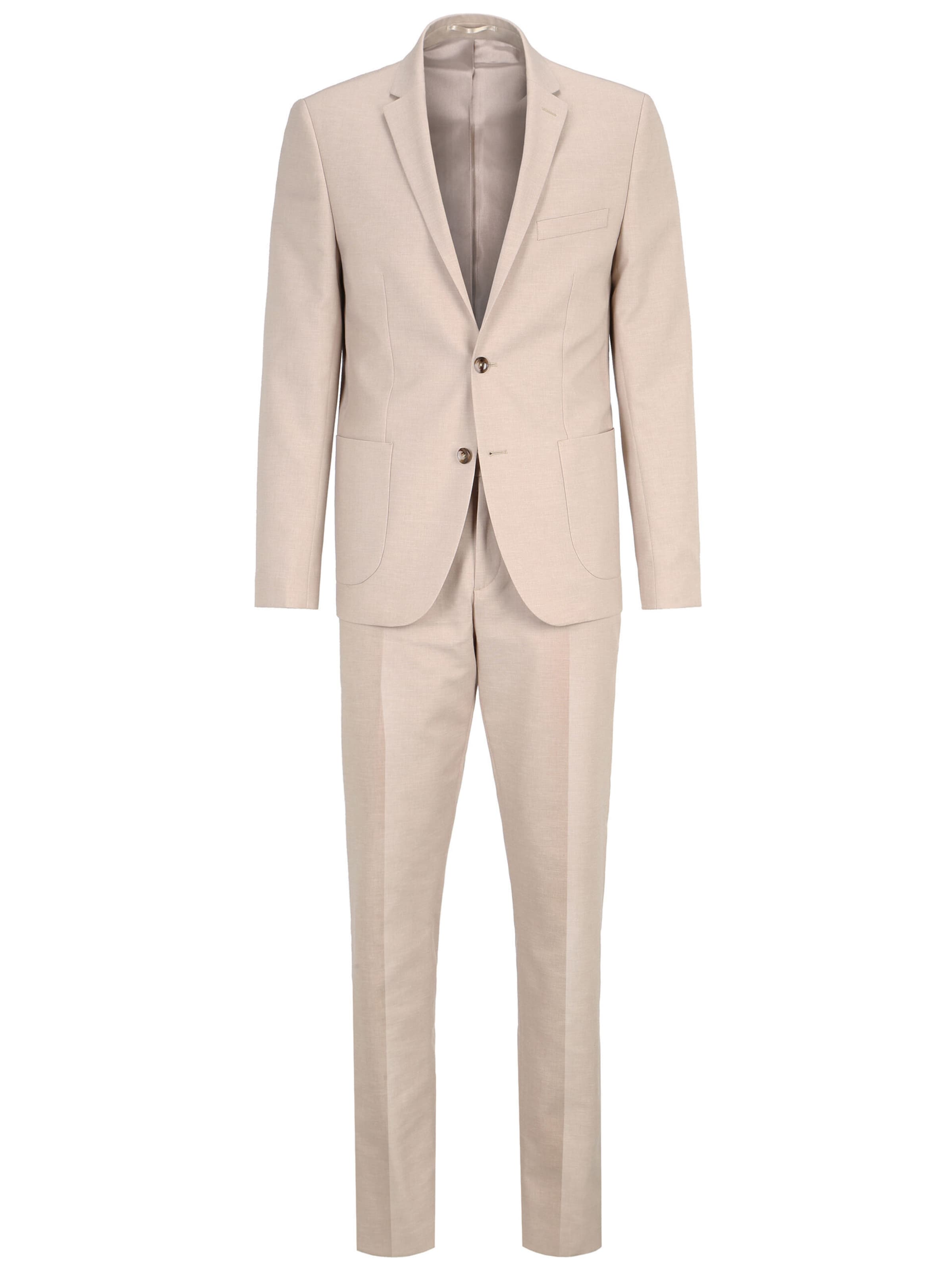 Steffen Klein Slimfit Anzug 'Slim Fit' in Beige: Vorderseite