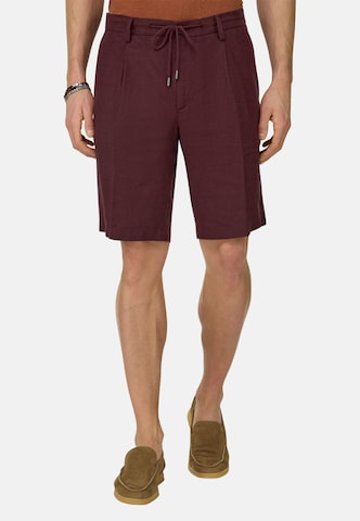 Loosefit Pantalon 'Bermudas' Boggi Milano en rouge : devant
