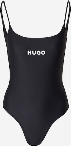 HUGO Red Bustier Badeanzug 'PURE' in Schwarz: predná strana