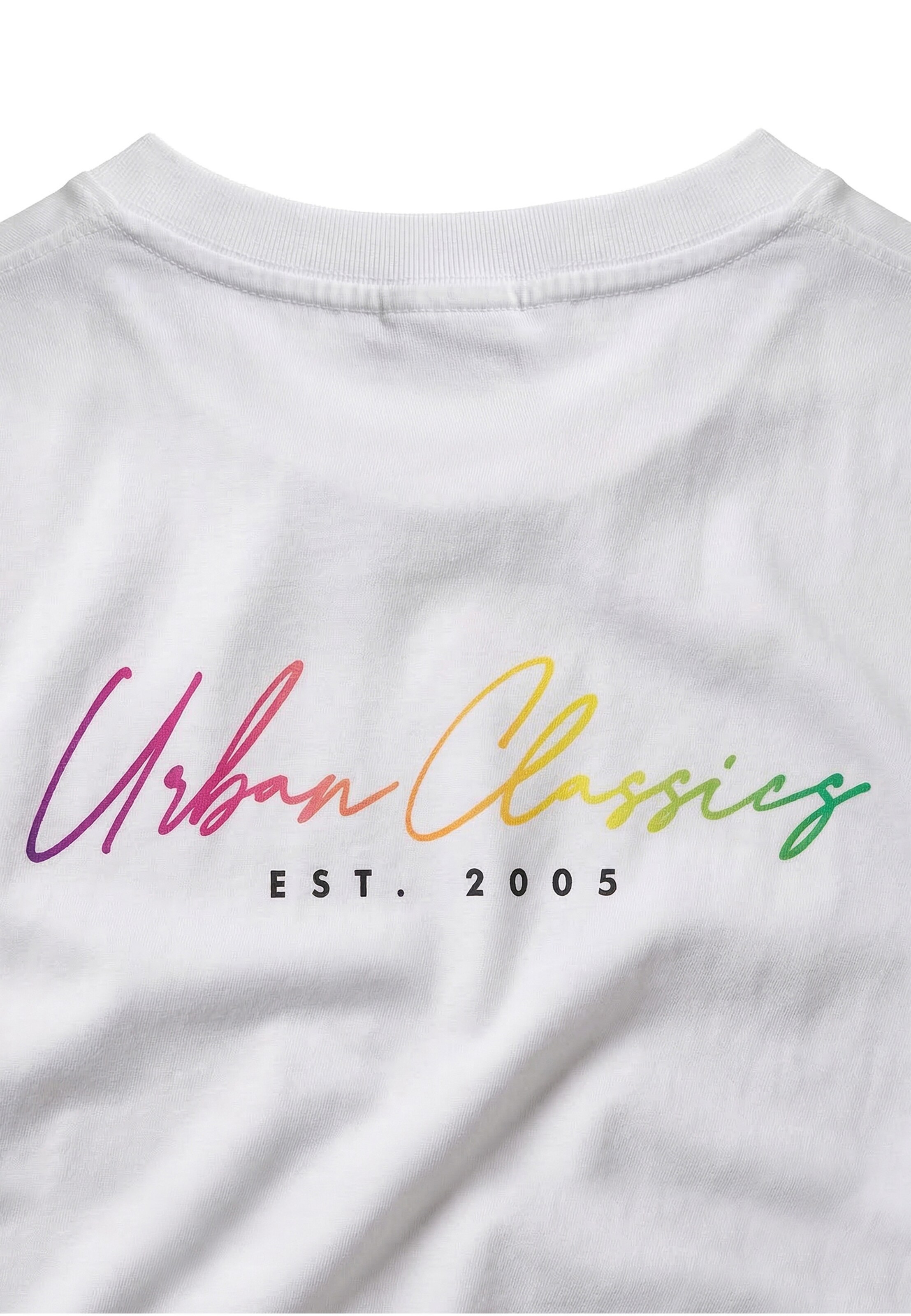 Maglietta 'Rainbow Heart' di Urban Classics in bianco