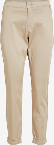 VILA Tapered Chino Pants in Beige: front