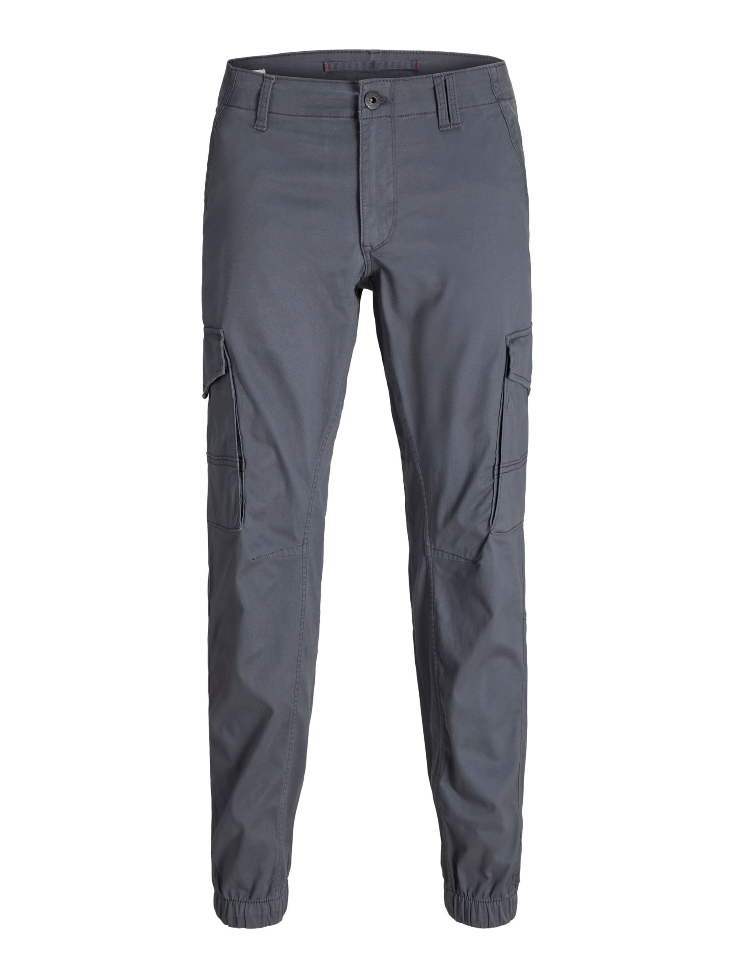 JACK & JONES Tapered Cargobukser 'JJIPaul JJFlake' i grå: forside
