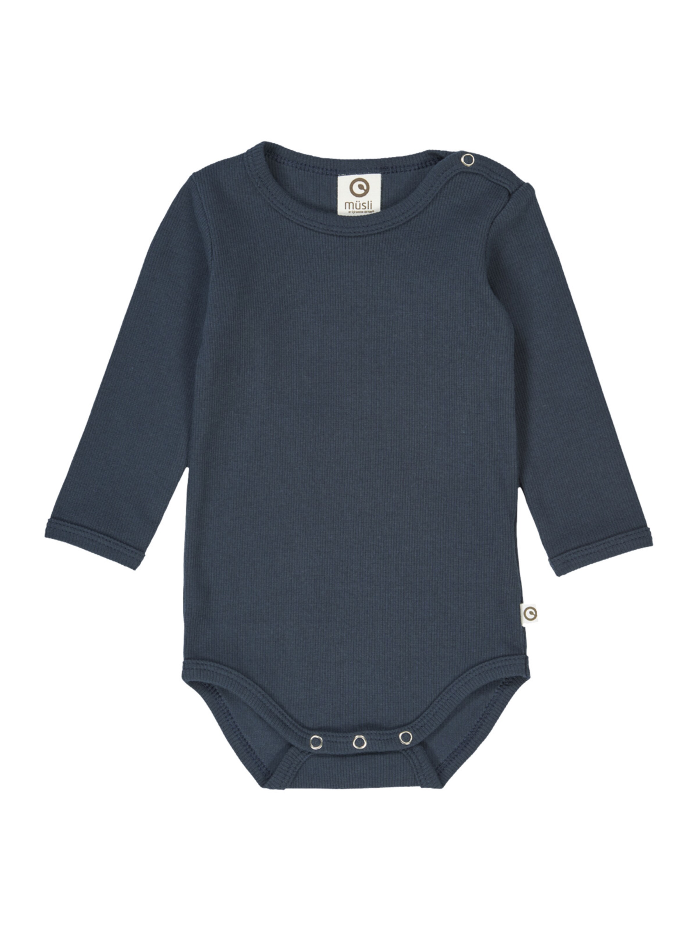 Tutina / body per bambino di Müsli by GREEN COTTON in blu: frontale
