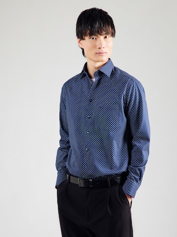 OLYMP - Ajuste regular Camisa de negocios en azul: frente