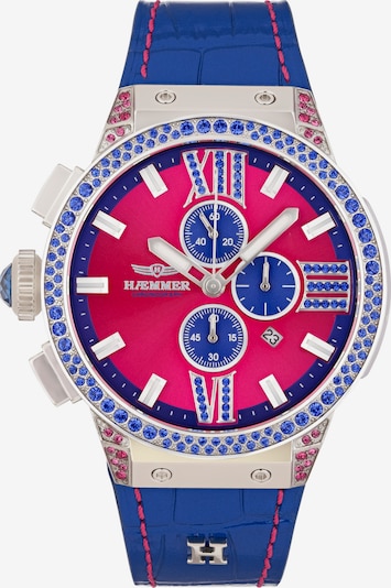 HAEMMER Uhr in blau / dunkelpink / silber / weiß, Produktansicht