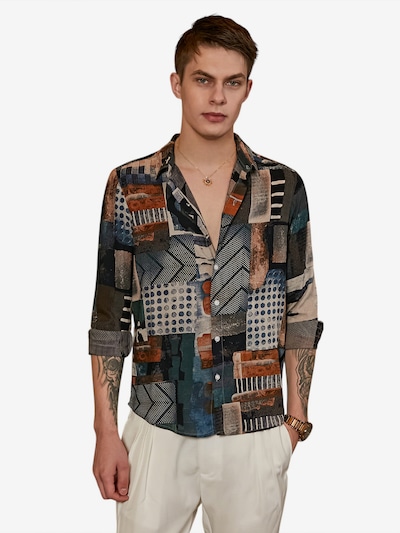 Marškiniai 'Emmalyn' iš Campus Sutra, spalva – smėlio spalva / indigo spalva / ruda / tamsiai žalia, Prekių apžvalga