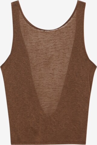 Pull&Bear Knitted Top in Brown: front