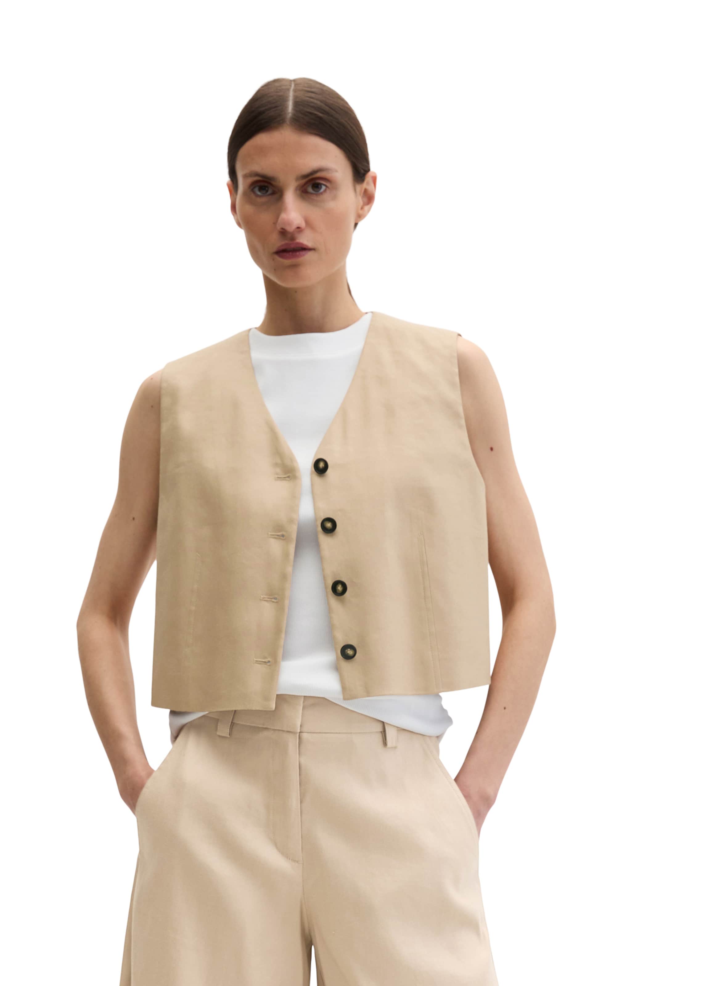 Marc O'Polo Gilet in Beige: voorkant