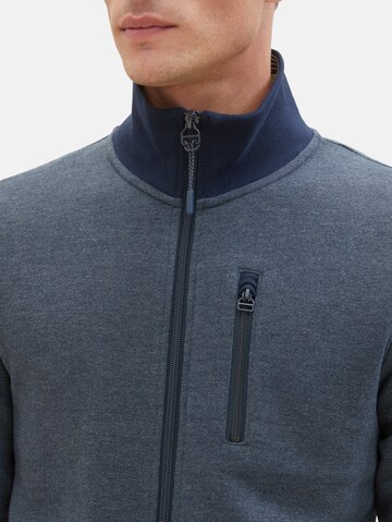 TOM TAILOR Zip-Up Hoodie in Blue