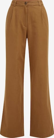 WE Fashion Loose fit Pleat-front trousers in Brown: front