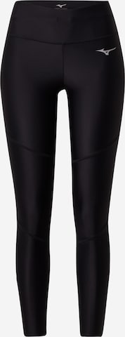 MIZUNO Skinny Sportbroek in Zwart: voorkant