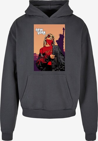 Merchcode Sweatshirt 'Grand New York' in Grijs: voorkant