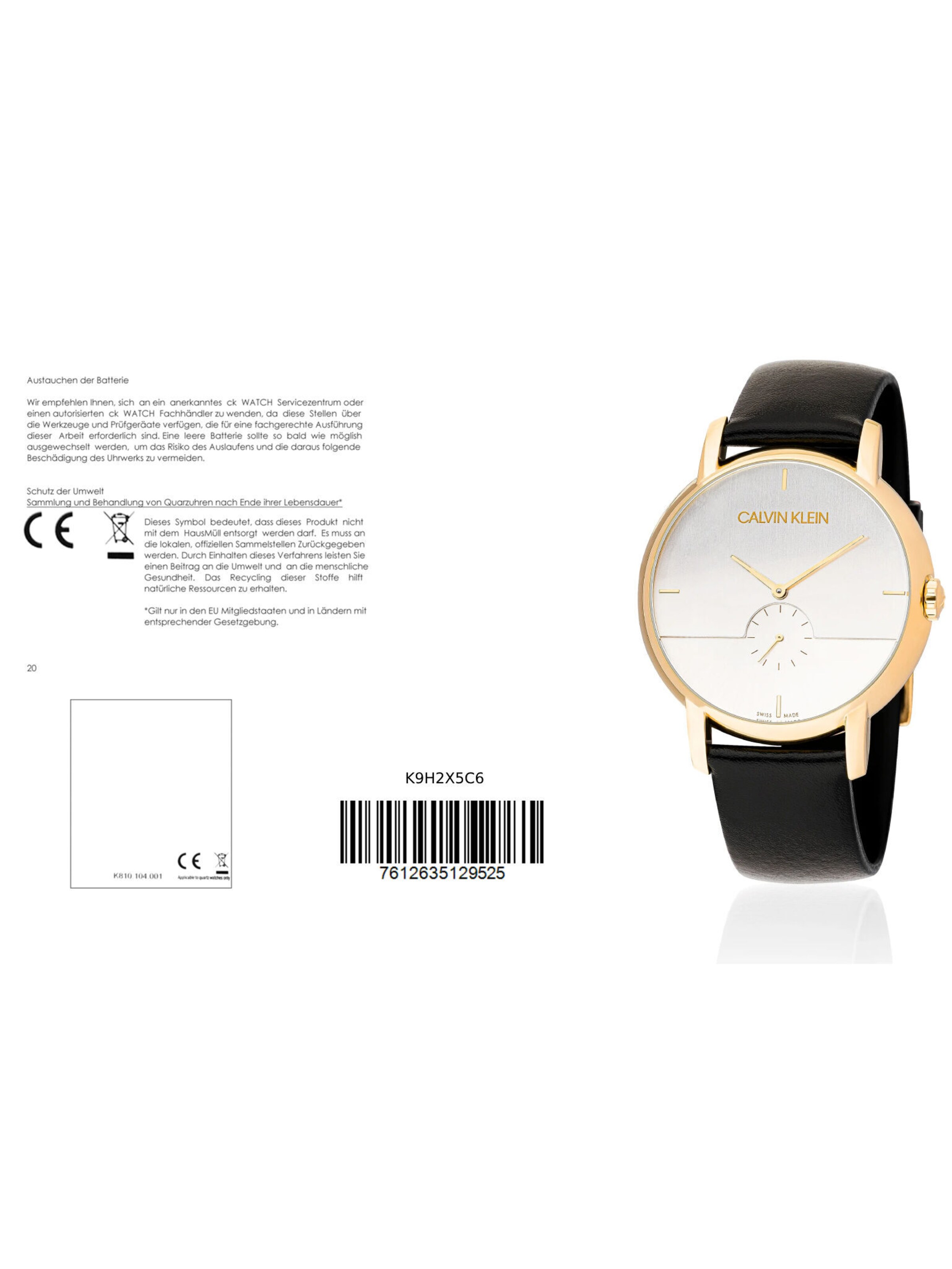 Montre à affichage analogique Calvin Klein - Uhren en noir